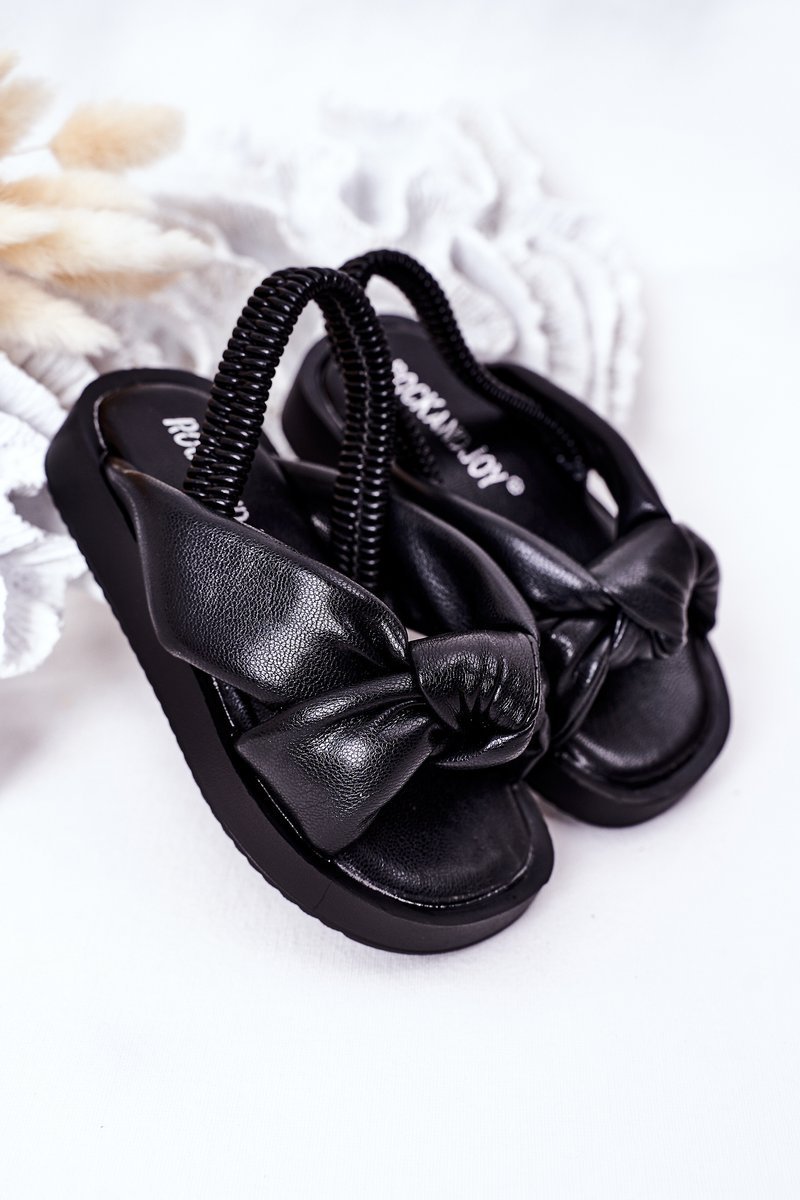 Children's Sandals With Drawstring Black Bubble Gum