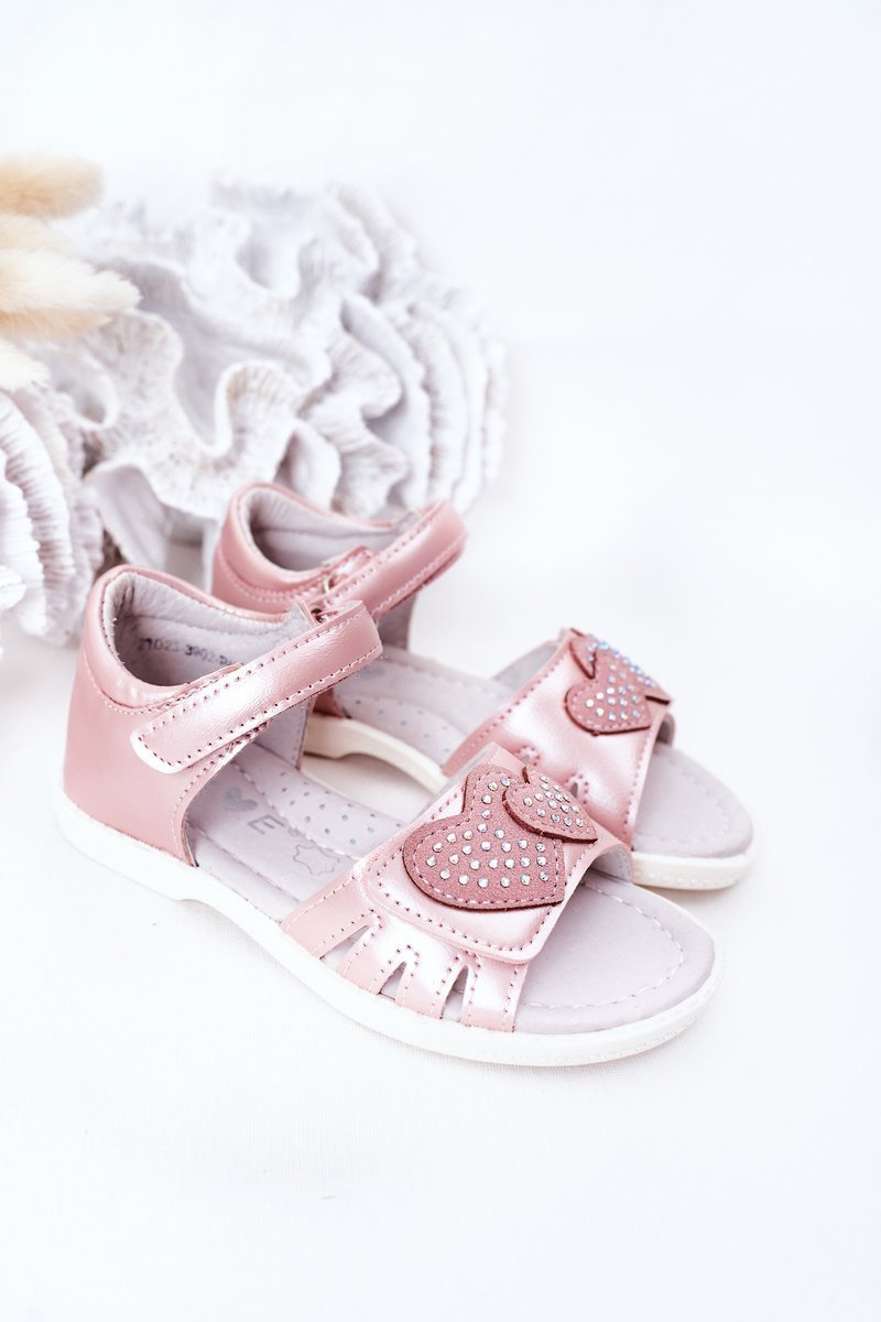Child's Velcro Sandals Pink My Heart