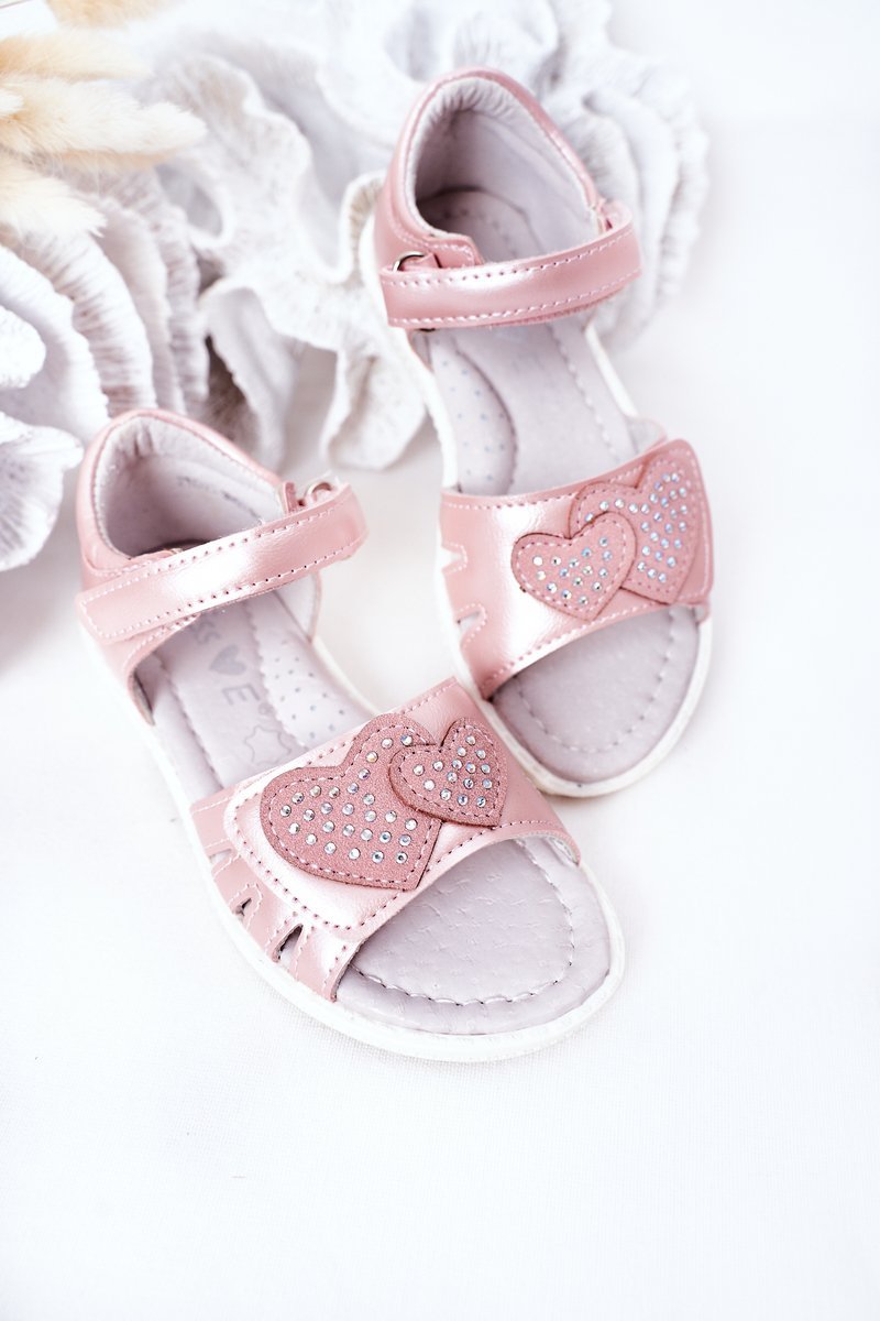 Child's Velcro Sandals Pink My Heart