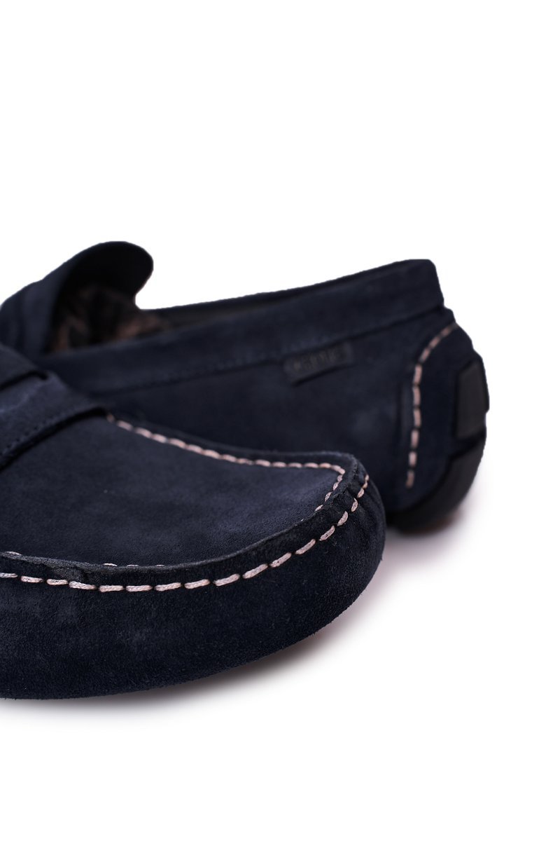 Suede Casual Loafers GOE HH1N4065 Navy Blue