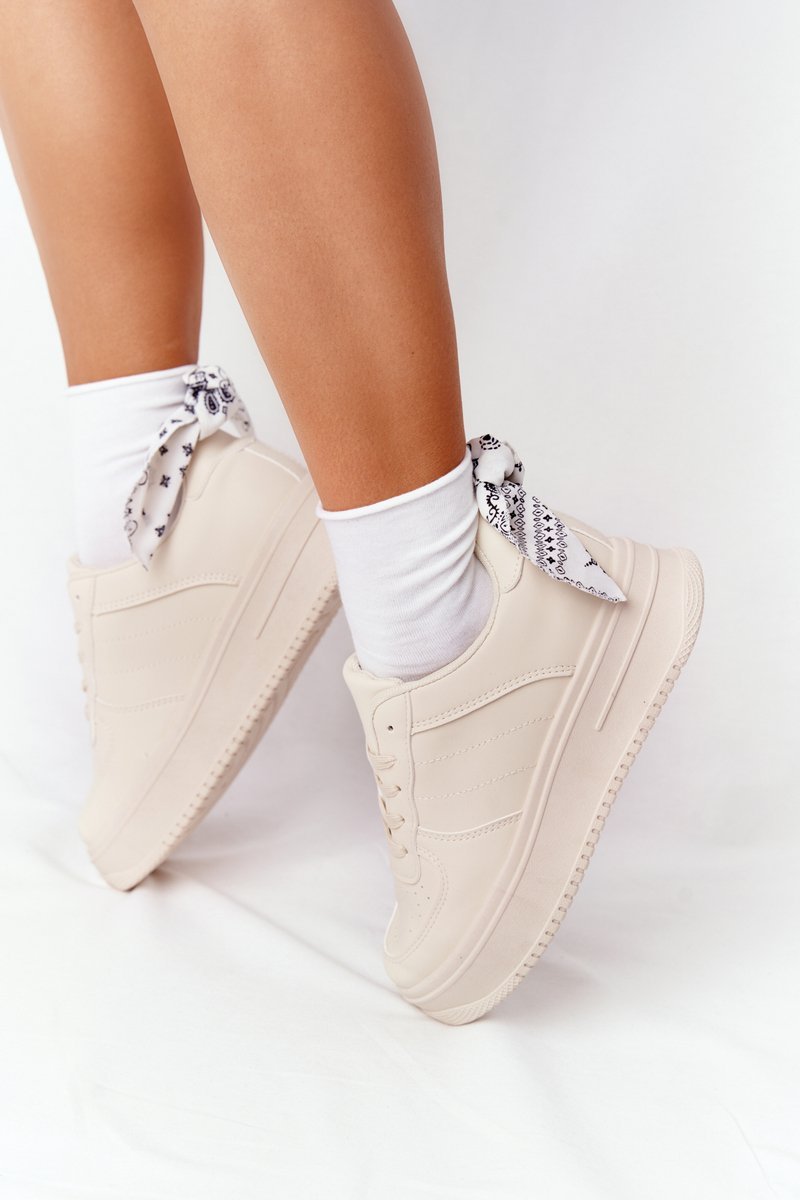 Women's Sport Shoes On A Platform Beige This Is Me